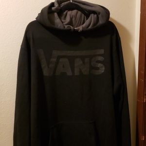 Vans black on black logo hoodie mens size XL